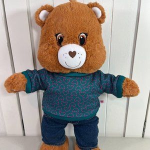 Build A Bear Brown Tenderheart Care Bear 17" w/ Blue Sweater & Jeans